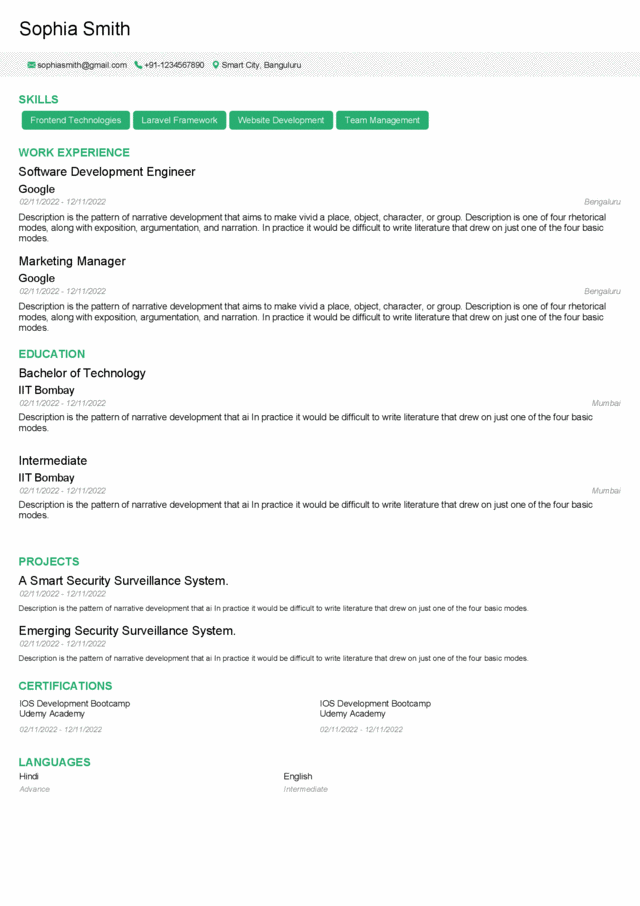 Template 11 — Corporate ATS-friendly resume template, free download