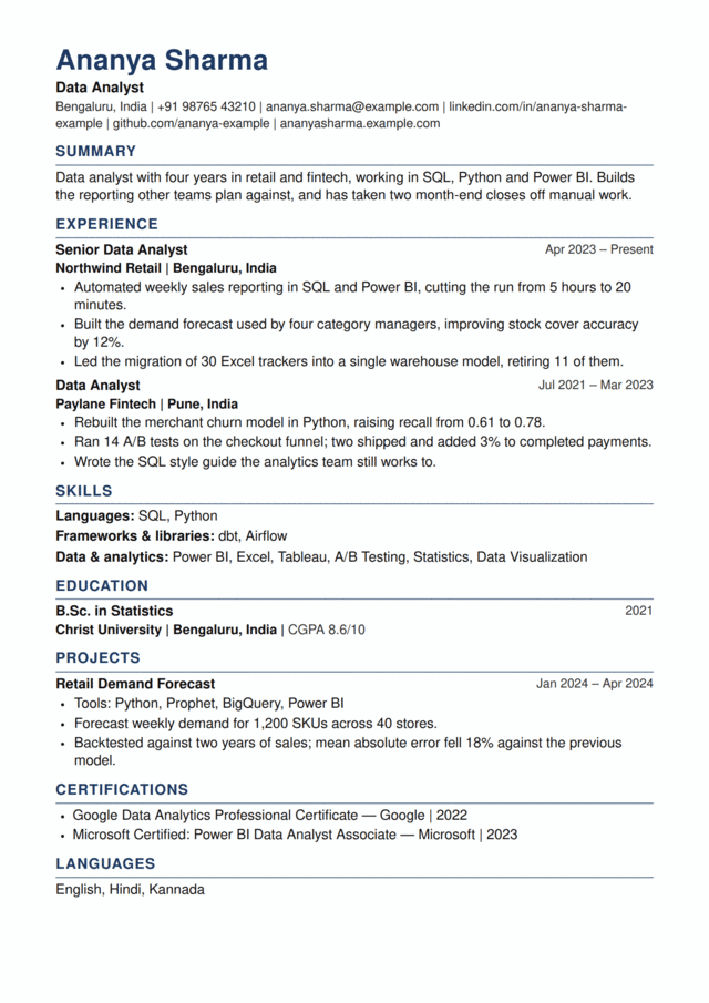 ATS Accent — Modern ATS-friendly resume template, free download