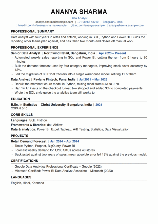 ATS Compact — Corporate ATS-friendly resume template, free download