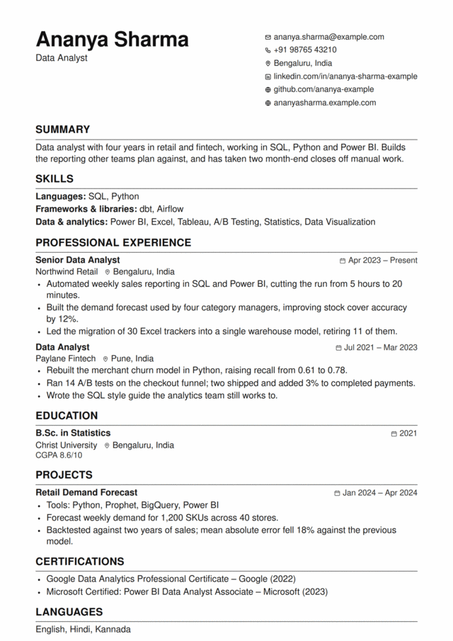ATS Modern — Professional ATS-friendly resume template, free download