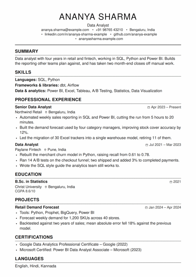 ATS Elegant — Corporate ATS-friendly resume template, free download