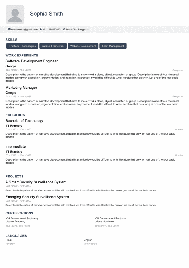 Template 7 — Corporate ATS-friendly resume template, free download