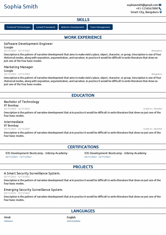 Template 9 — Professional ATS-friendly resume template, free download